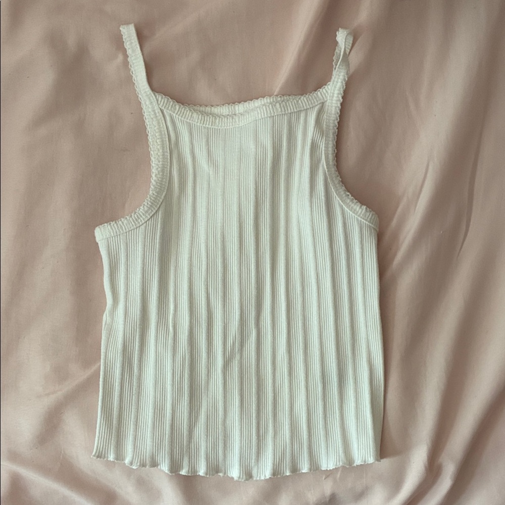 Aeropostale Vintage Cream Ribbed Tank Top